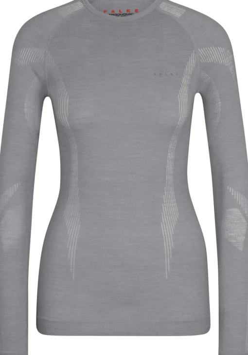 FALKE dames lange mouw shirt Wool-Tech, thermoshirt, grijs (grey-heather)