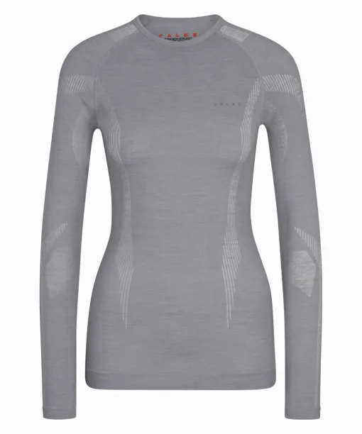 FALKE dames lange mouw shirt Wool-Tech, thermoshirt, grijs (grey-heather)