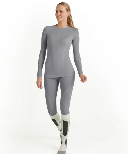 FALKE dames lange mouw shirt Wool-Tech, thermoshirt, grijs (grey-heather)