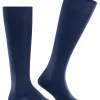 FALKE Energizing Cotton heren kniekousen, blauw (deep blue)