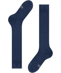 FALKE Energizing Cotton heren kniekousen, blauw (deep blue)