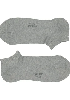 FALKE Family dames enkelsokken, katoen, grijs (grey mix)