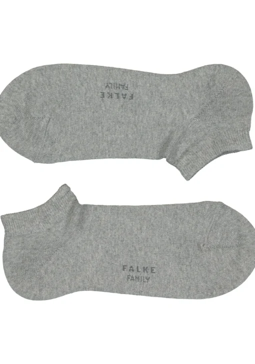 FALKE Family dames enkelsokken, katoen, grijs (grey mix)