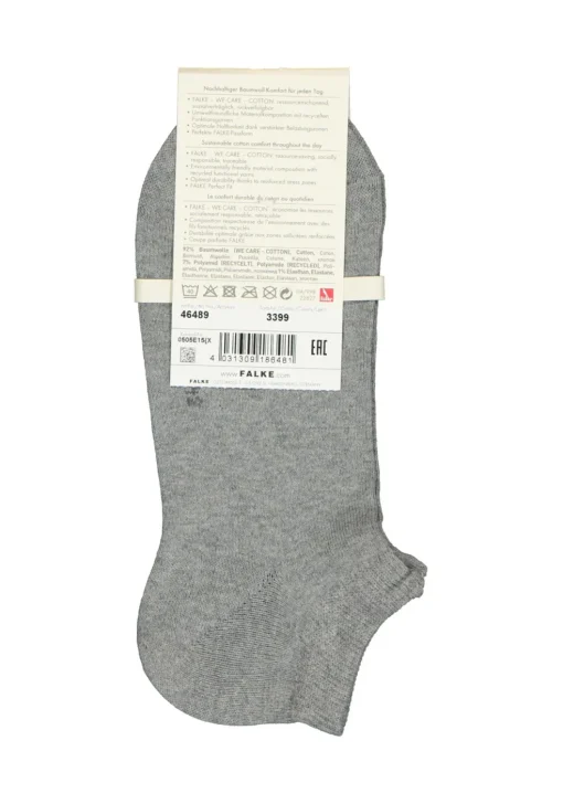 FALKE Family dames enkelsokken, katoen, grijs (grey mix)