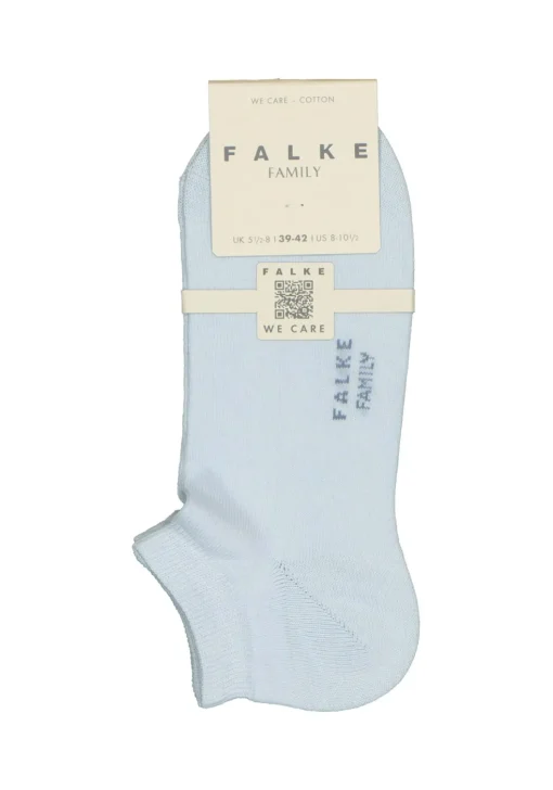 FALKE Family dames enkelsokken, katoen, lichtblauw (light blue)