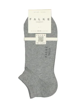 FALKE Family dames enkelsokken, katoen, grijs (grey mix)