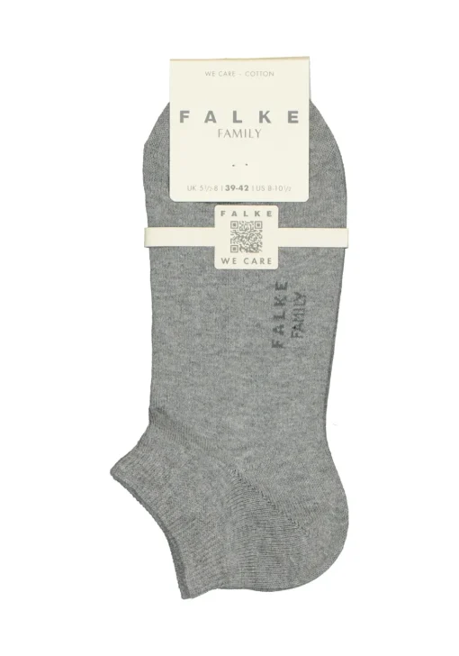 FALKE Family dames enkelsokken, katoen, grijs (grey mix)