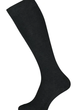 FALKE Family dames kniekousen, katoen, antraciet grijs (anthracite melange)