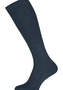 FALKE Family dames kniekousen, katoen, donkerblauw (navy blue)