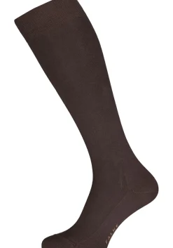 FALKE Family dames kniekousen, katoen, donkerbruin (dark brown)