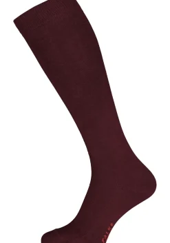 FALKE Family dames kniekousen, katoen, bordeaux rood (barolo)