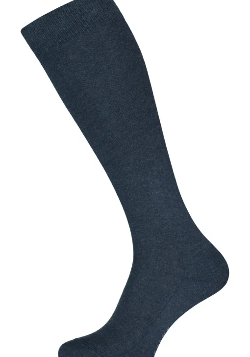FALKE Family dames kniekousen, katoen, donkerblauw (navy blue)