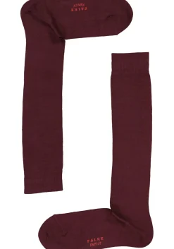 FALKE Family dames kniekousen, katoen, bordeaux rood (barolo)