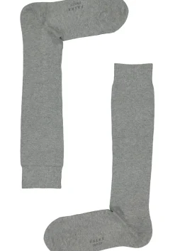 FALKE Family dames kniekousen, katoen, grijs (grey mix)
