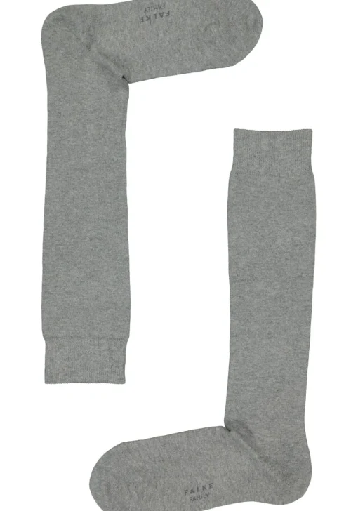 FALKE Family dames kniekousen, katoen, grijs (grey mix)