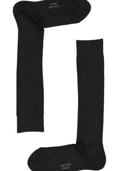 FALKE Family dames kniekousen, katoen, antraciet grijs (anthracite melange)