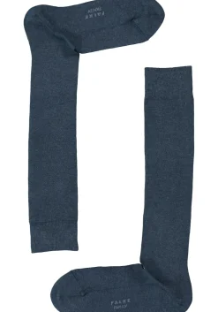 FALKE Family dames kniekousen, katoen, donkerblauw (navy blue)