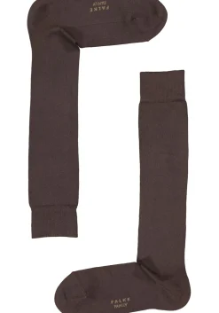 FALKE Family dames kniekousen, katoen, donkerbruin (dark brown)