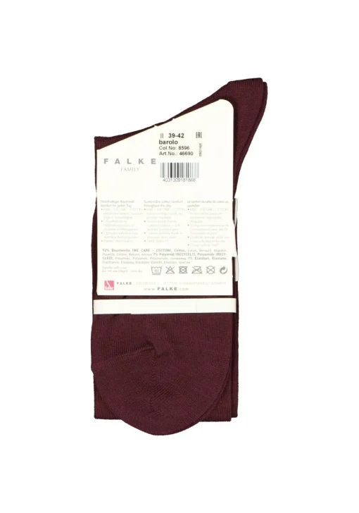 FALKE Family dames kniekousen, katoen, bordeaux rood (barolo)