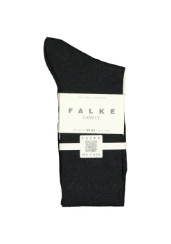 FALKE Family dames kniekousen, katoen, antraciet grijs (anthracite melange)