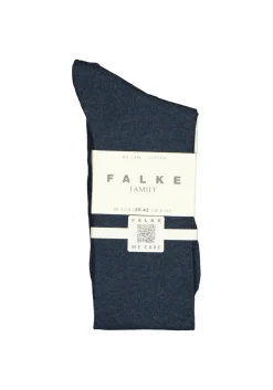 FALKE Family dames kniekousen, katoen, donkerblauw (navy blue)