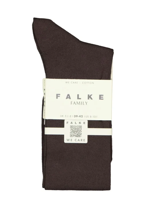 FALKE Family dames kniekousen, katoen, donkerbruin (dark brown)