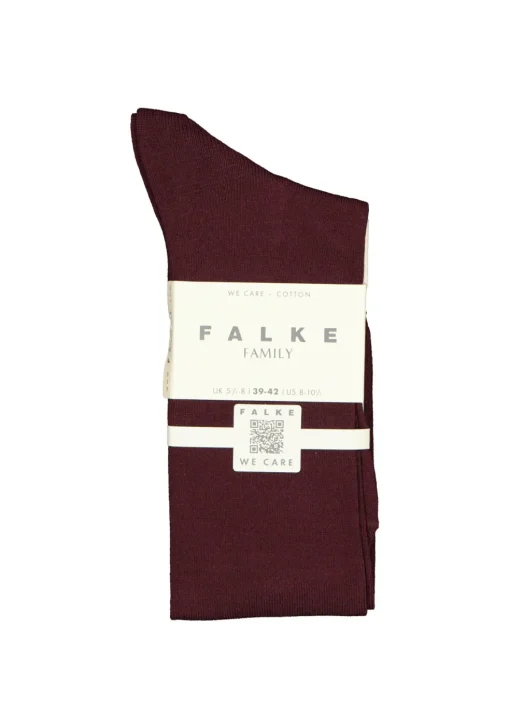 FALKE Family dames kniekousen, katoen, bordeaux rood (barolo)