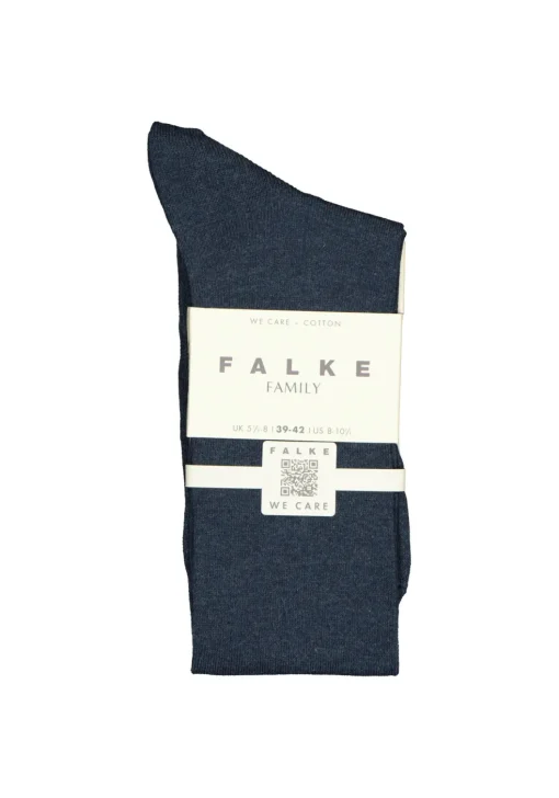 FALKE Family dames kniekousen, katoen, donkerblauw (navy blue)