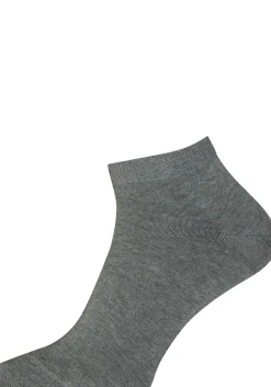 FALKE Happy heren enkelsokken (2-pack), licht grijs (light grey melange)