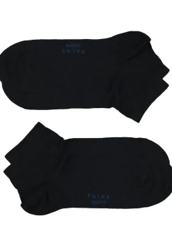 FALKE Happy heren enkelsokken (2-pack), marine blauw (dark navy)