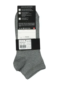 FALKE Happy heren enkelsokken (2-pack), licht grijs (light grey melange)