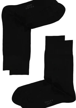 FALKE Happy herensokken (2-pack), zwart (black)