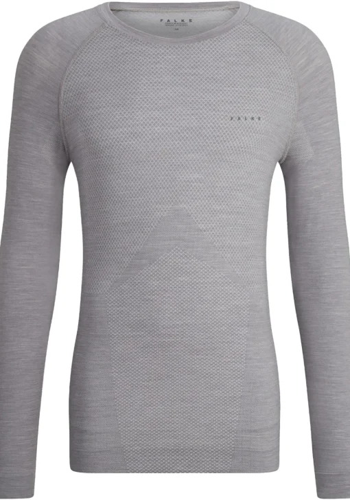FALKE heren lange mouw shirt Wool-Tech Light, thermoshirt, grijs (grey-heather)