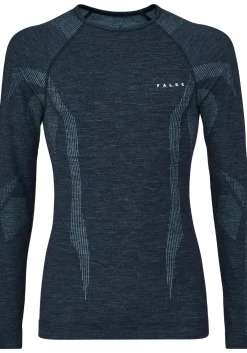 FALKE heren lange mouw shirt Wool-Tech, thermoshirt, blauw (space blue)