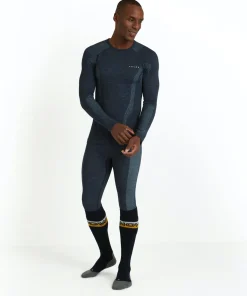 FALKE heren lange mouw shirt Wool-Tech, thermoshirt, blauw (space blue)