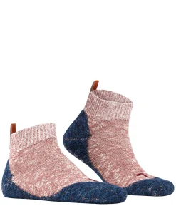 FALKE Lodge Homepad heren huissokken (laag model), oudroze met blauw (oxford)