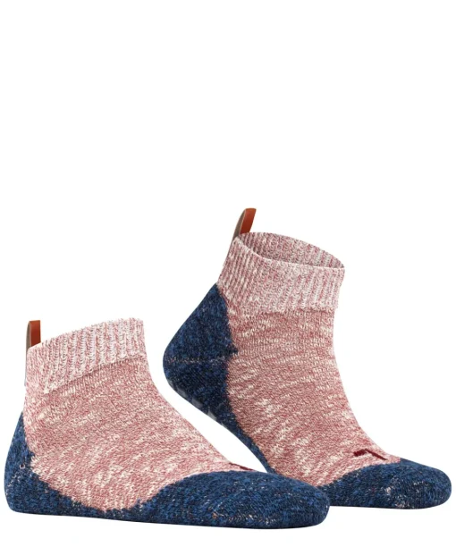 FALKE Lodge Homepad heren huissokken (laag model), oudroze met blauw (oxford)