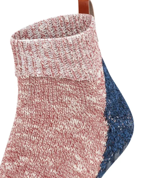 FALKE Lodge Homepad heren huissokken (laag model), oudroze met blauw (oxford)