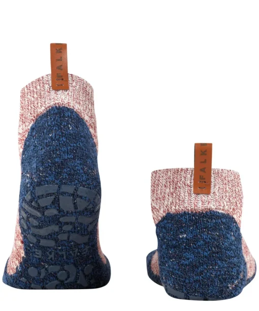 FALKE Lodge Homepad heren huissokken (laag model), oudroze met blauw (oxford)