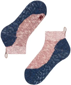 FALKE Lodge Homepad heren huissokken (laag model), oudroze met blauw (oxford)