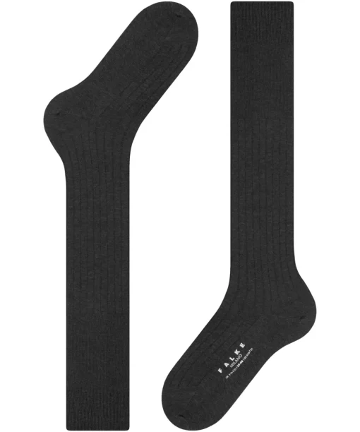 FALKE Milano heren kniekousen, antraciet (anthracite mel.)