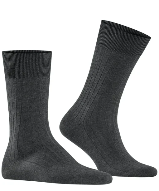 FALKE Milano herensokken, antraciet (anthracite mel.)