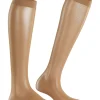 FALKE Net dames kniekousen, beige (powder)