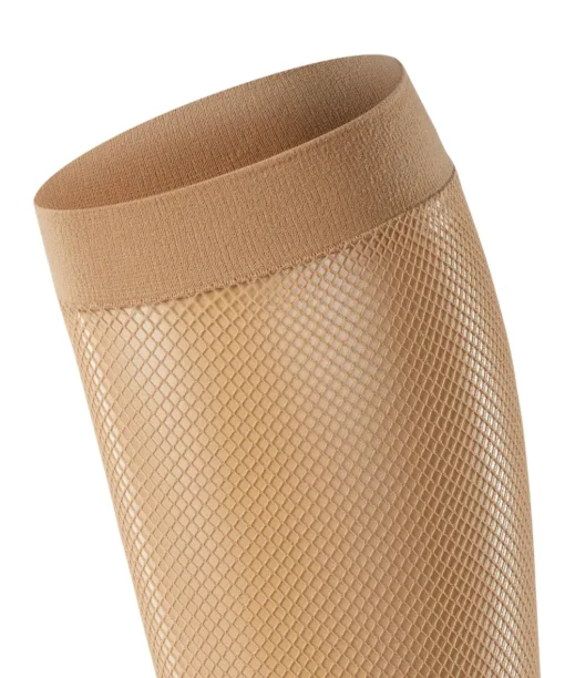 FALKE Net dames kniekousen, beige (powder)