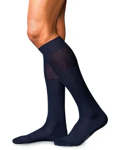 FALKE No. 2 Finest Cashmere heren kniekousen, blauw (dark navy)