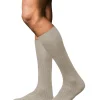 FALKE No. 13 Finest Piuma Cotton heren kniekousen, beige (wheat mel.)
