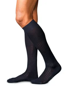 FALKE No. 13 Finest Piuma Cotton heren kniekousen, blauw (dark navy)