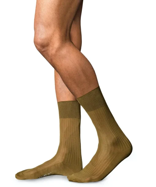 FALKE No. 10 Pure Fil d Ecosse herensokken, geel (brass)