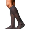 FALKE No. 9 Pure Fil d Ecosse heren kniekousen, antraciet (anthracite mel.)