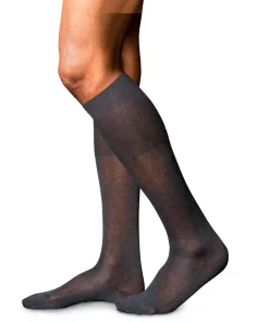 FALKE No. 9 Pure Fil d Ecosse heren kniekousen, antraciet (anthracite mel.)